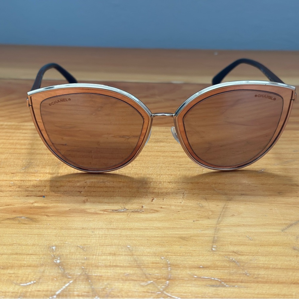 CHANEL Gold Cat-Eye Sunglasses
